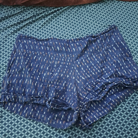 XL Passion Lilie Ikat Shorts Blue and Red Fair Trade - Picture 5 of 8